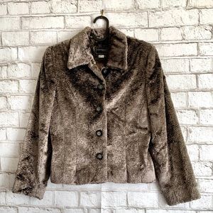 LOUBEN Petites Faux Fur Gray Coat / Jacket/ Blazer